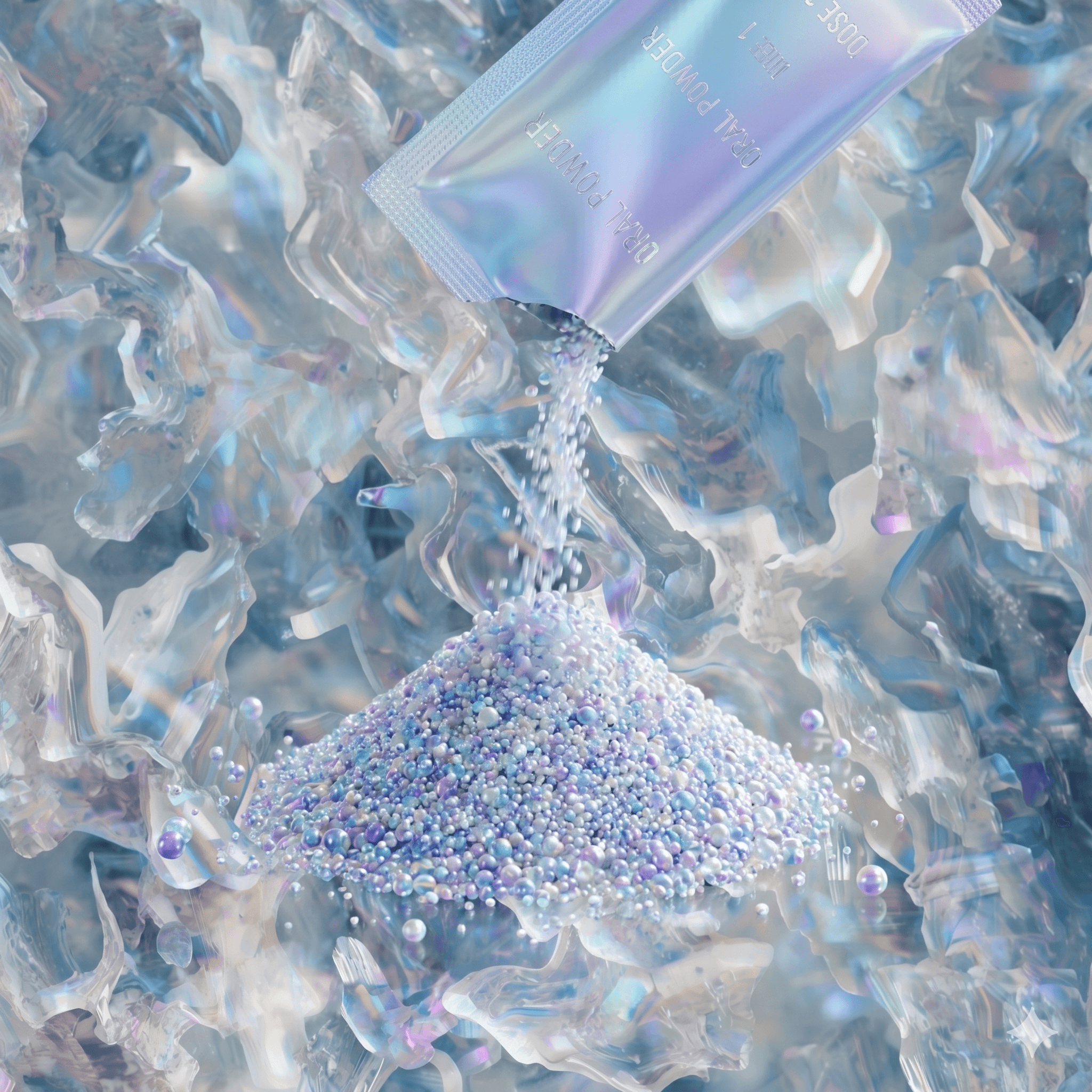 Abstract liquid pharmaceutical artwork representing liquid oral capability